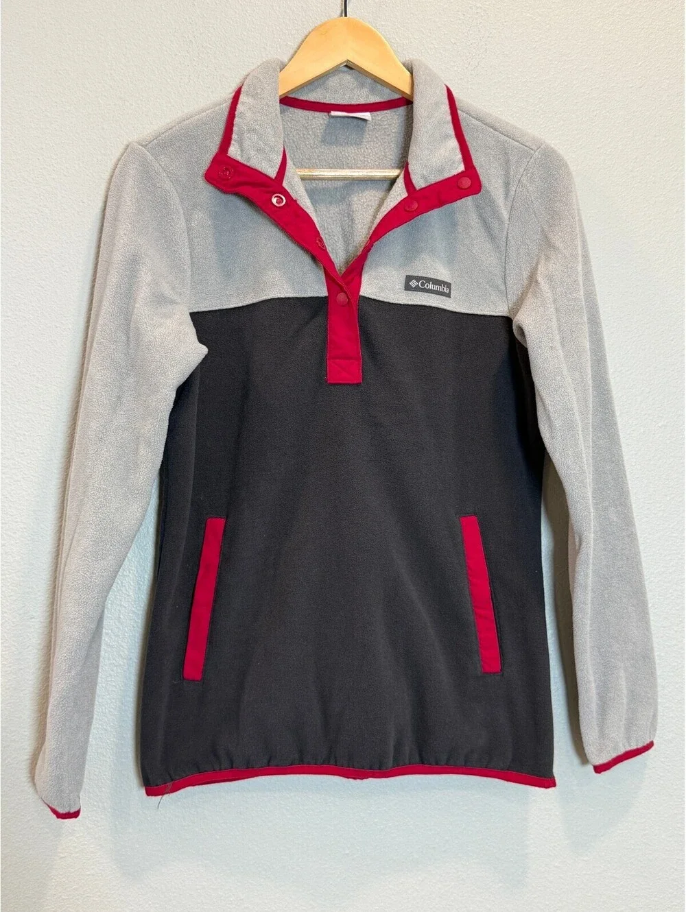 Columbia Sportswear Color Block Quarter Button Up Fleece Sweater - Women's Small
